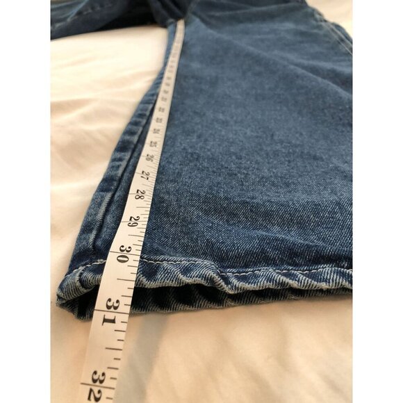 NWT The Ragged Priest Women's Denim Dude Overalls 32 Mid Blue Embroidered Logo - Picture 10 of 10